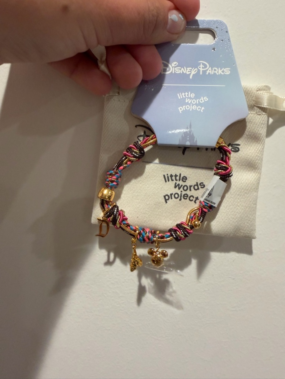 Disney Multicolor Knot Bracelet with Gold Castle & Mouse Charms - Picture 2 of 3